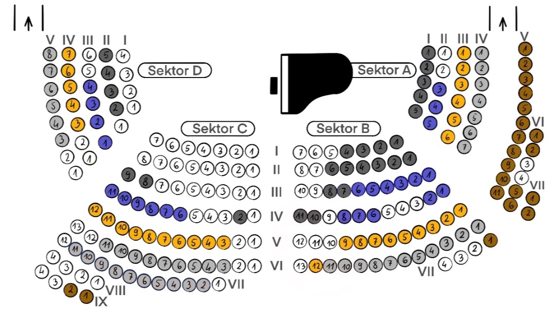 Układ sali – Gabriele Strata